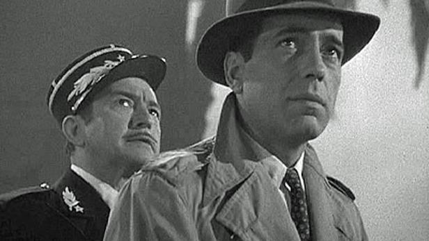 Humphrey Bogart als Rick Blaine mit Claude Rains als Capitaine Renault in „Casablanca“.