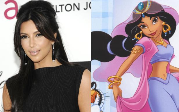 Ein Vergleich von Kim Kardashian und der Disney-Figur Prinzessin Jasmin.