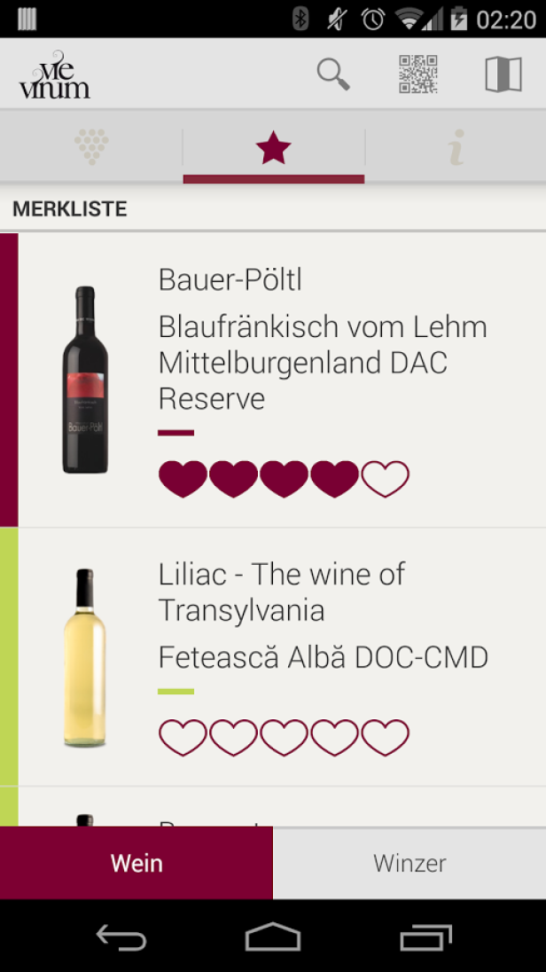 VieVinum-App für Wege zu Veltliner, Zweigelt, Shiraz oder Pinot Grigio