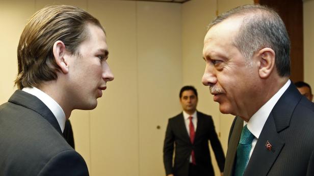 Sebastian Kurz und Recep Tayyip Erdoğan im Gespräch.