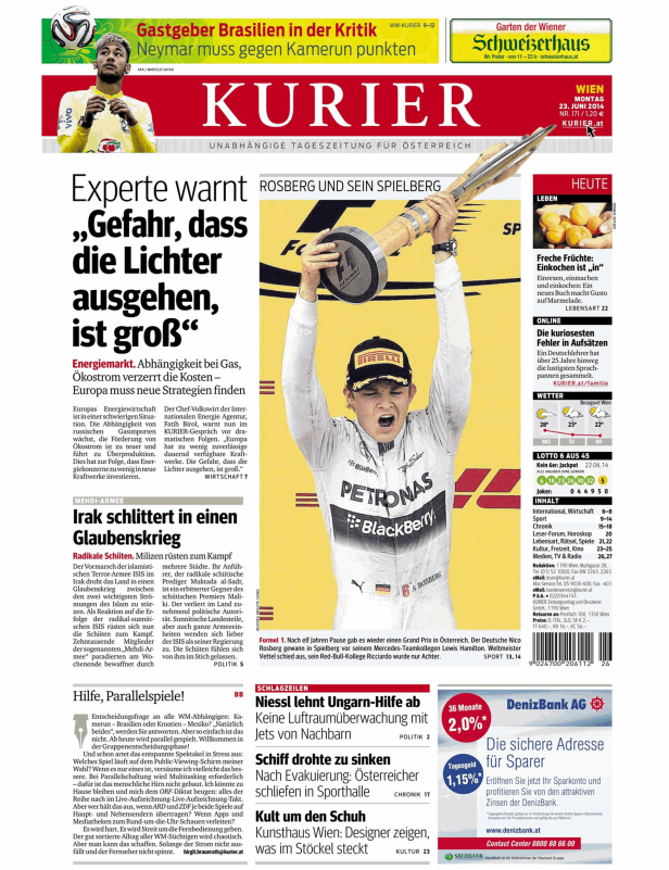 Nico Rosberg feiert seinen Sieg beim Grand Prix von Österreich in Spielberg.