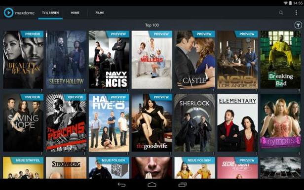 Eine Auswahl von Film- und Serienplakaten auf einer Streaming-Plattform.