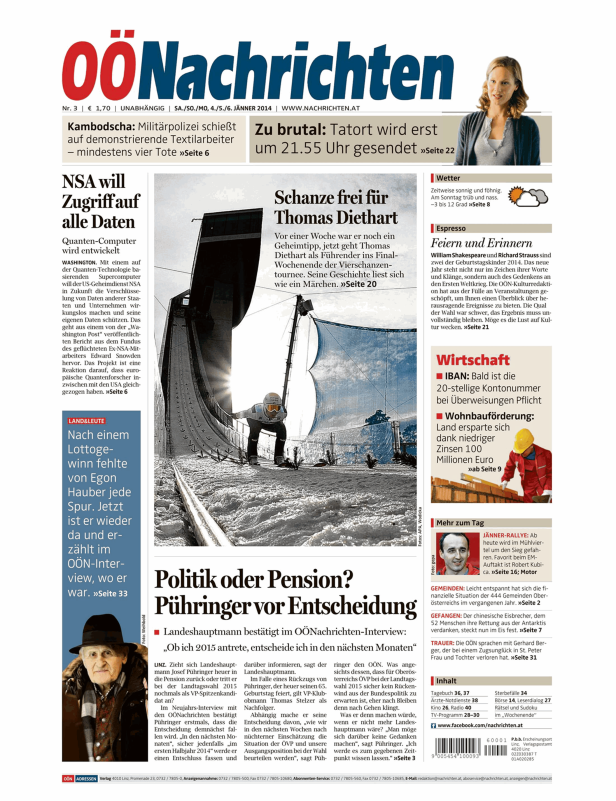 Titelseiten vom 04.01.2014