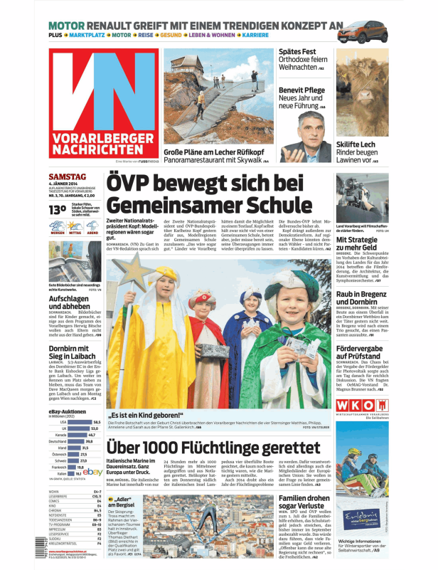 Titelseiten vom 04.01.2014