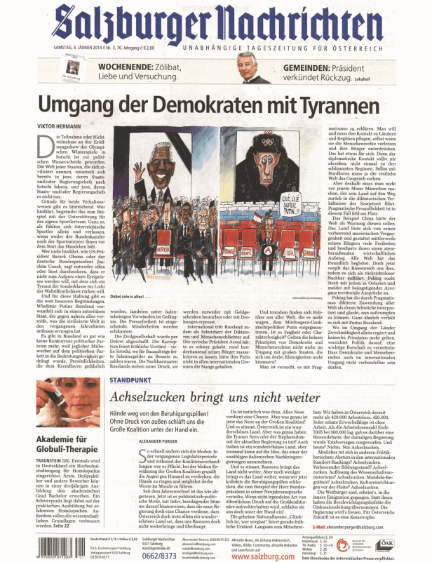 Titelseiten vom 04.01.2014