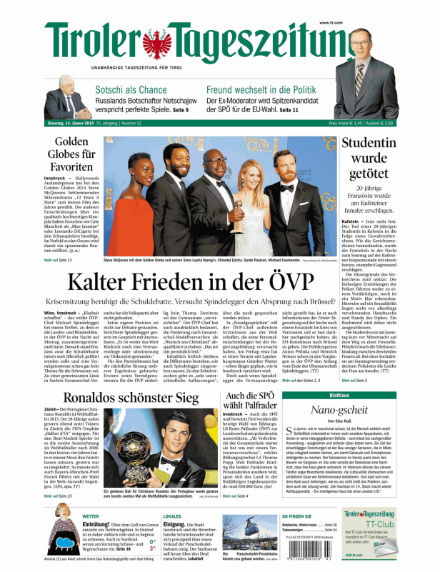 Steve McQueen und weitere Stars bei den Golden Globe Awards 2014.