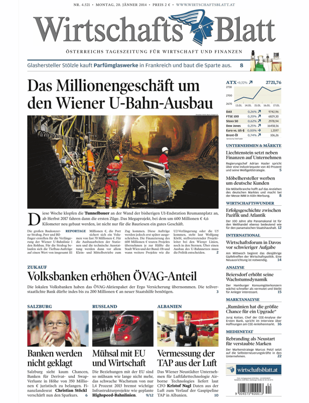 Tunnelbauer arbeiten am Ausbau der Wiener U-Bahn.