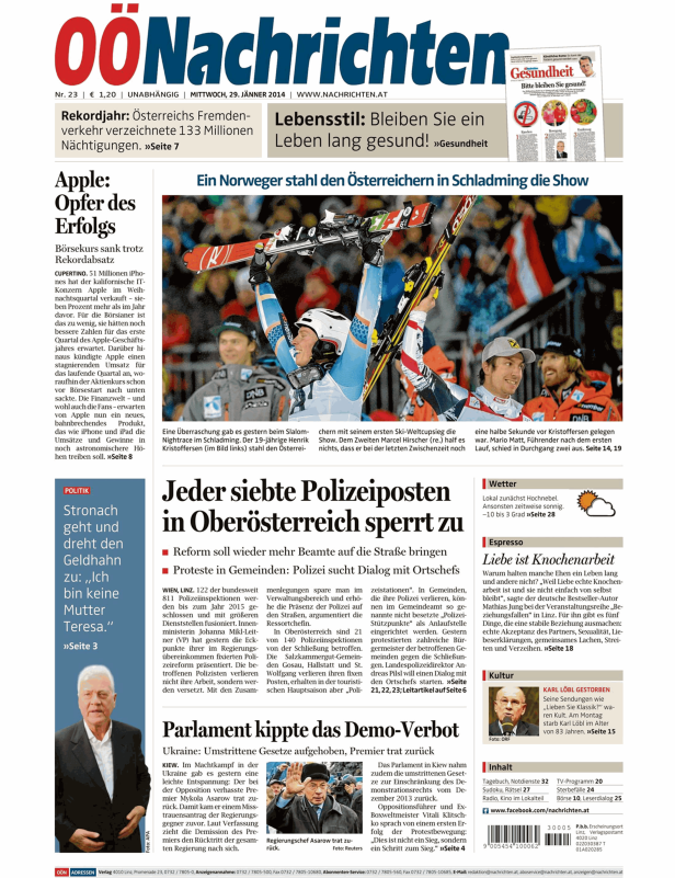 Henrik Kristoffersen gewinnt den Slalom-Nightrace in Schladming.