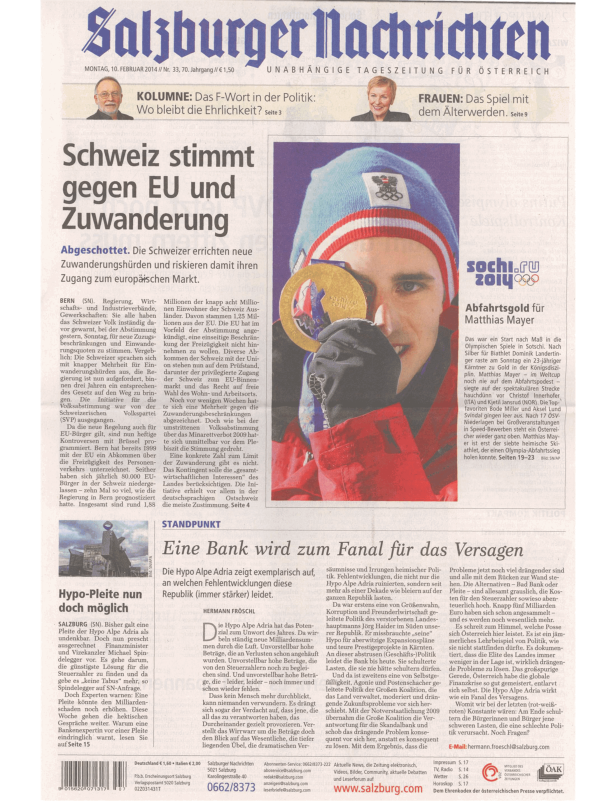 Matthias Mayer mit seiner Goldmedaille bei den Olympischen Winterspielen 2014 in Sotschi.