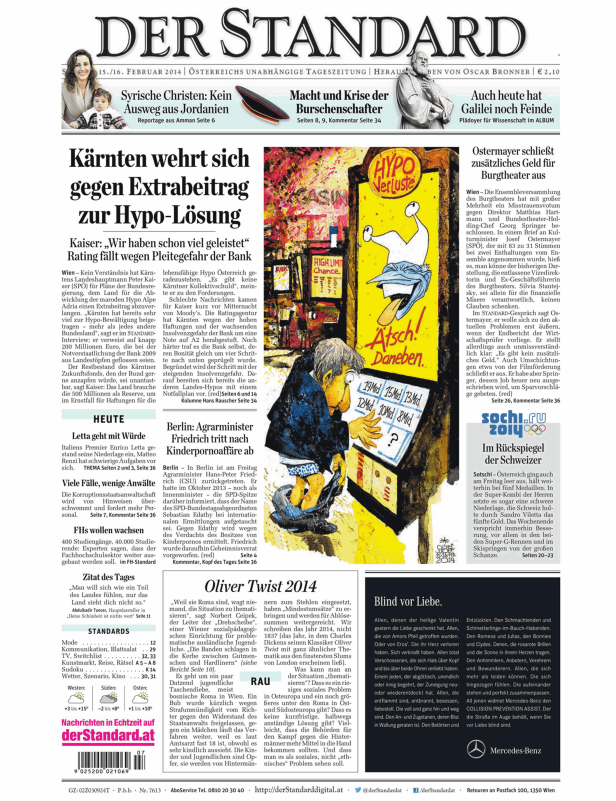 Karikatur zum Thema Hypo Alpe Adria mit einem Mann vor einem Spielautomaten.