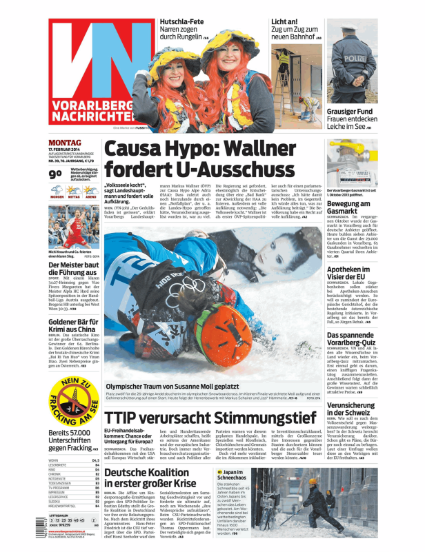 Eine Zeitung titelt über den geplatzten olympischen Traum von Susanne Moll.