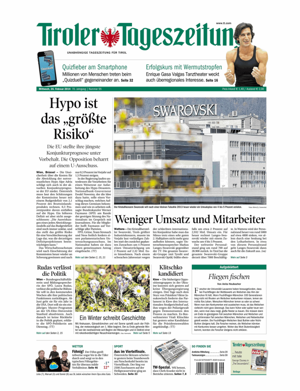 Titelseiten vom 26.02.2014