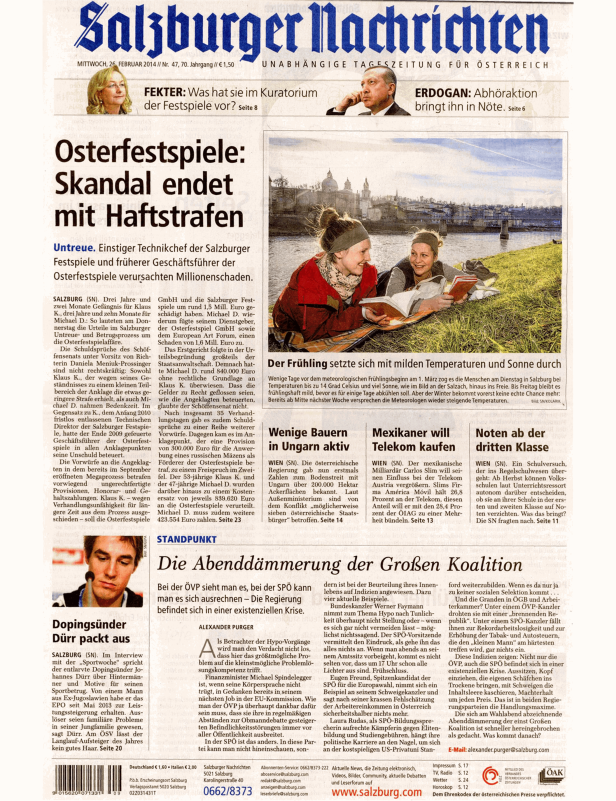 Titelseiten vom 26.02.2014