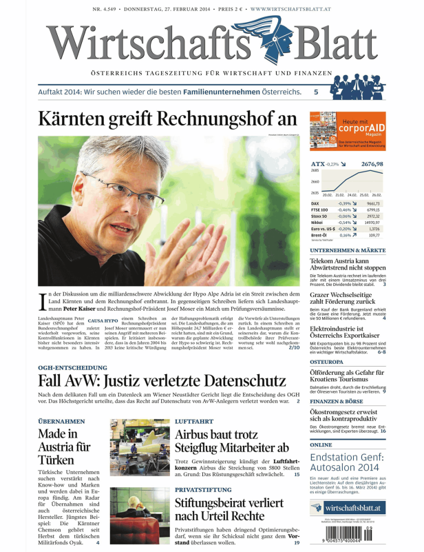 Titelseiten vom 27.02.2014
