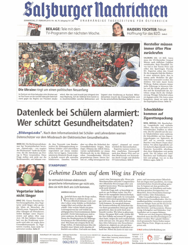 Titelseiten vom 27.02.2014