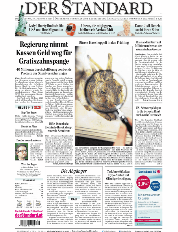 Titelseiten vom 27.02.2014