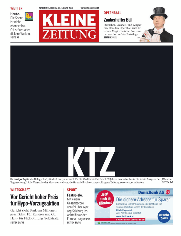 Titelseiten vom 28.02.2014