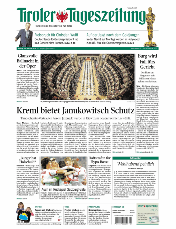 Titelseiten vom 28.02.2014