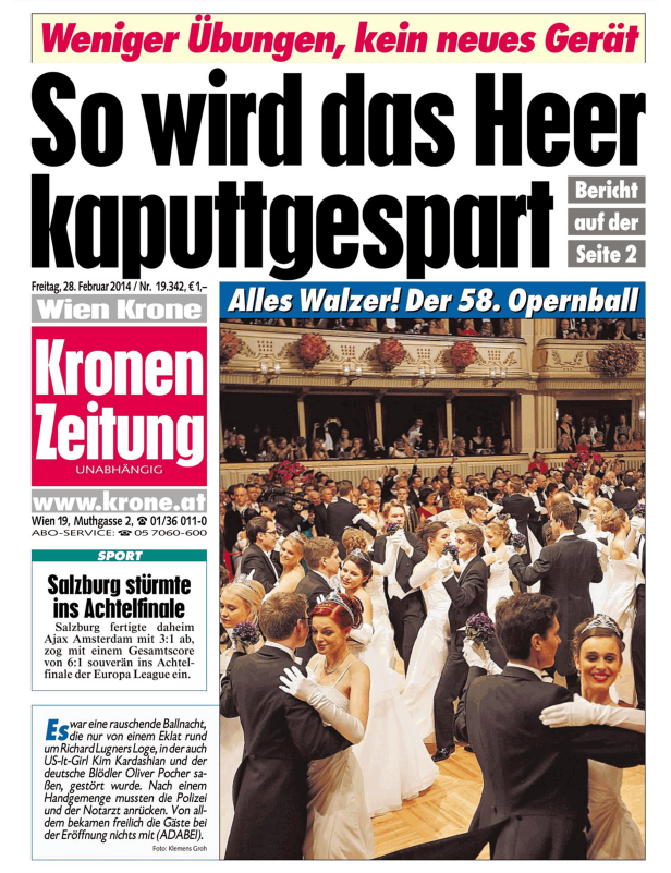 Titelseiten vom 28.02.2014