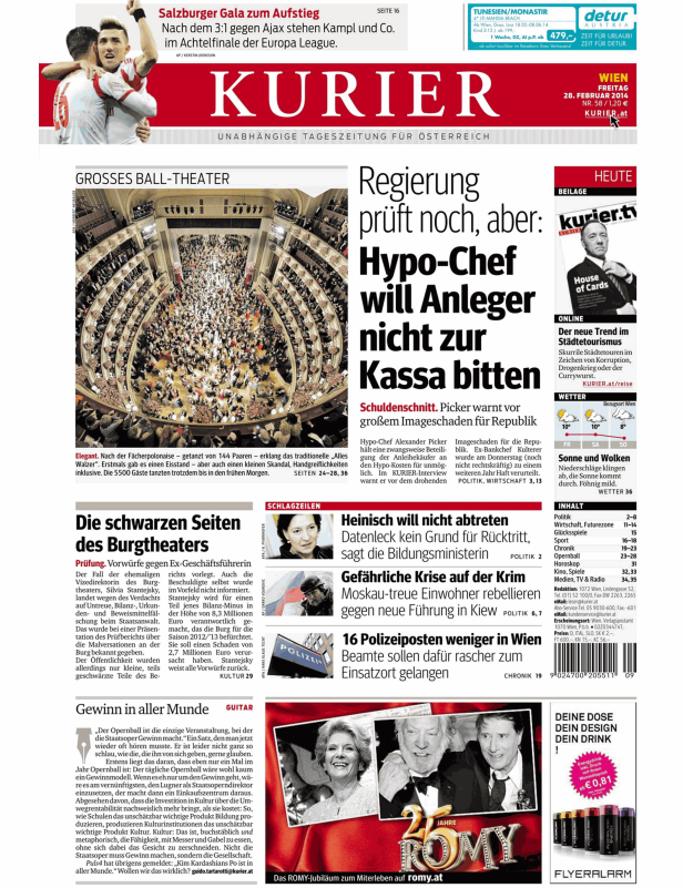 Titelseiten vom 28.02.2014