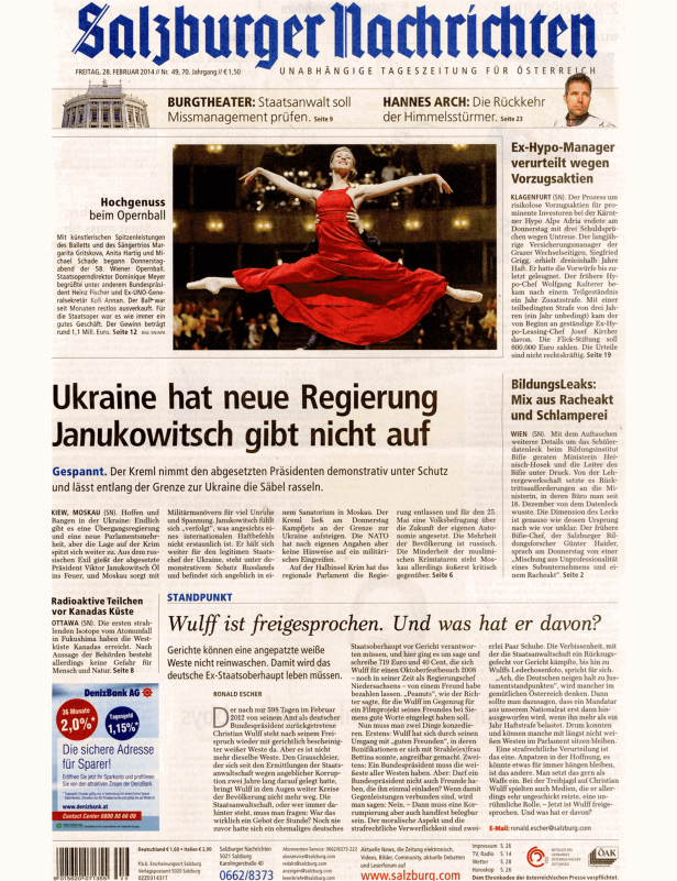 Titelseiten vom 28.02.2014