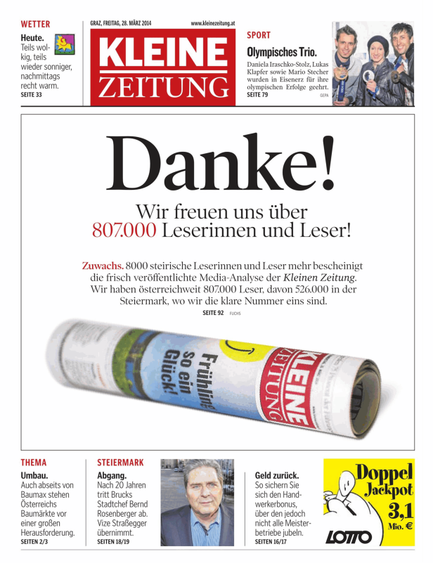 Titelseiten vom 28.03.2014