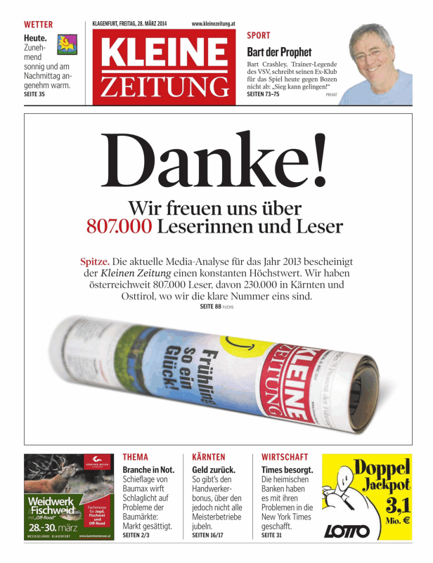 Titelseiten vom 28.03.2014