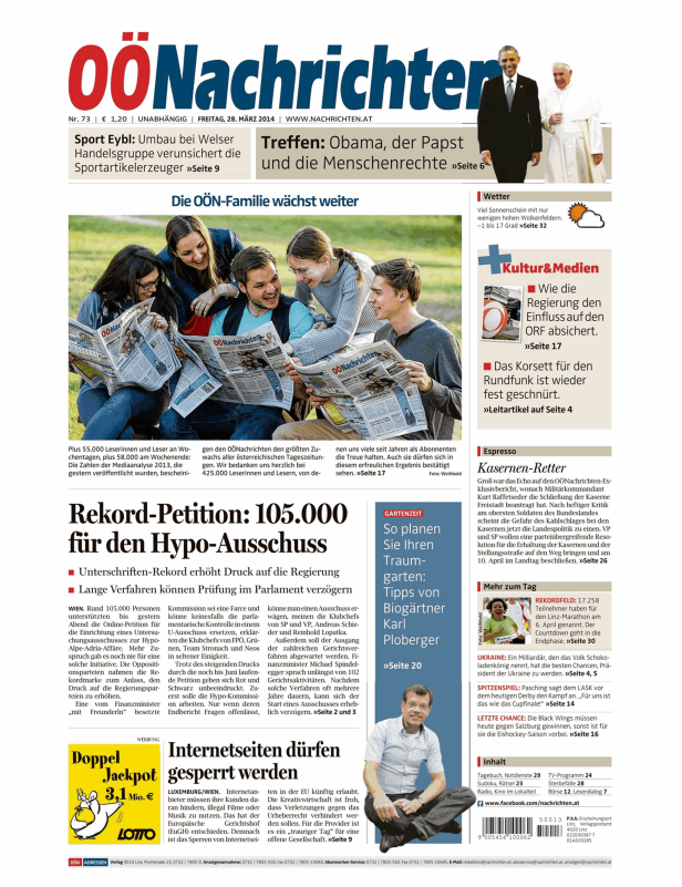 Titelseiten vom 28.03.2014