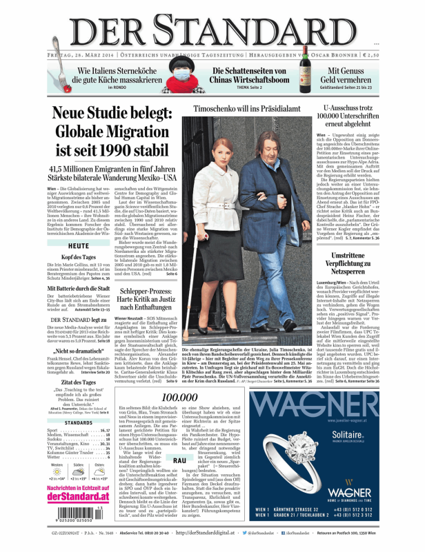Titelseiten vom 28.03.2014