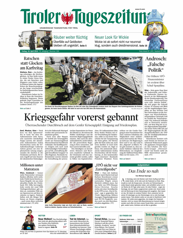 Kinder der Brauchtumsgruppe Wattens ersetzen am Karfreitag die Kirchenglocken durch Ratschen.