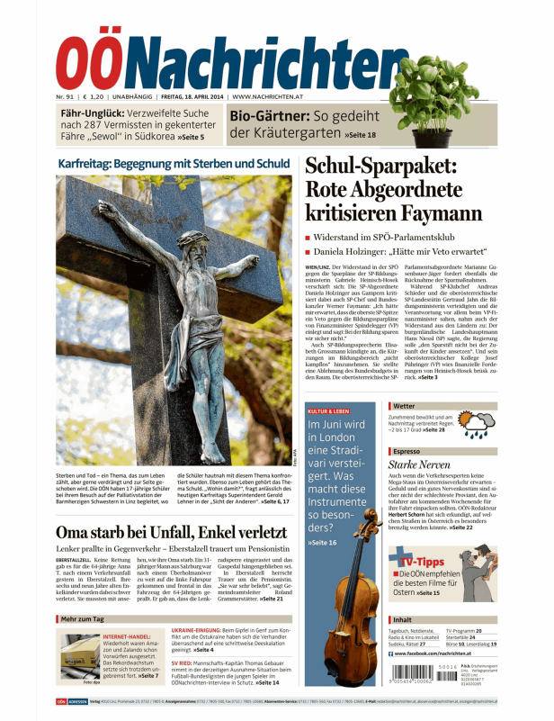 Eine Statue von Jesus Christus am Kreuz, aufgenommen an Karfreitag.