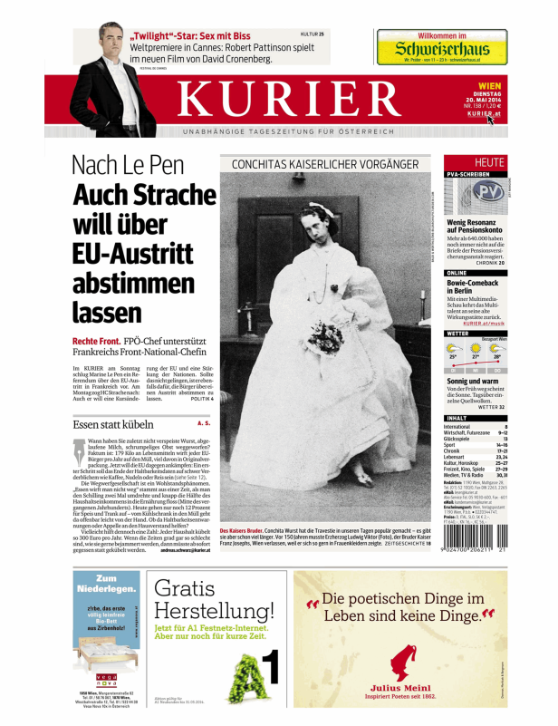 Erzherzog Ludwig Viktor in Frauenkleidern, der Bruder von Kaiser Franz Joseph I..