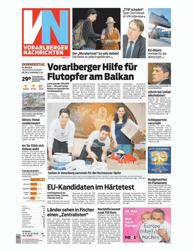 Vorarlberger sammeln Hilfsgüter für die Hochwasseropfer am Balkan.