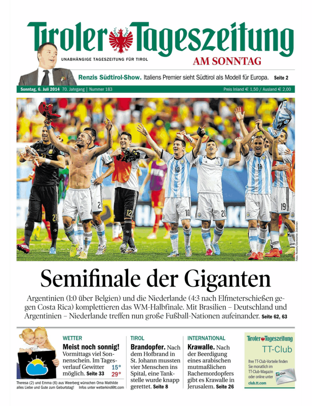 Titelseiten vom 06.07.2014