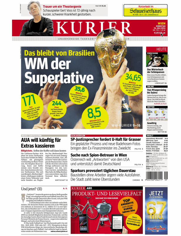 Titelseiten vom 15.07.2014