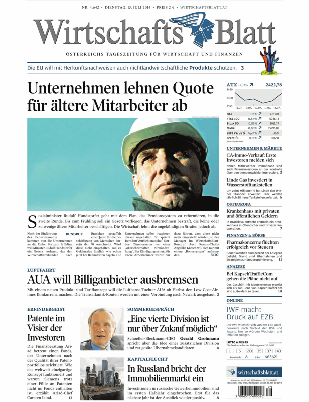 Titelseiten vom 15.07.2014