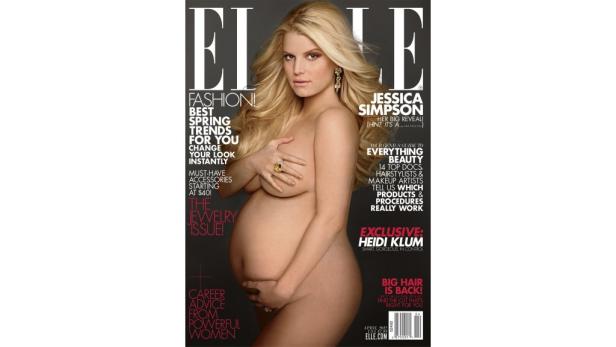 Das Cover der Zeitschrift „Elle“ zeigt eine schwangere Jessica Simpson.