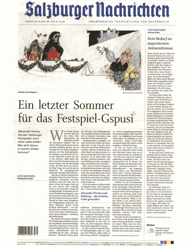 Karikatur in einer Zeitung zeigt eine Frau und den Tod an einem Tisch.