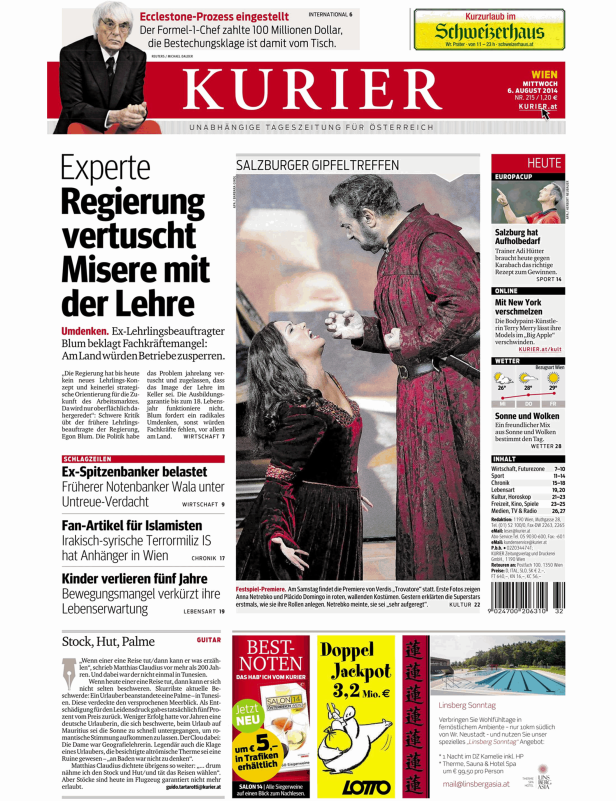 Anna Netrebko und Plácido Domingo bei der Premiere von Verdis „Trovatore“ in Salzburg.