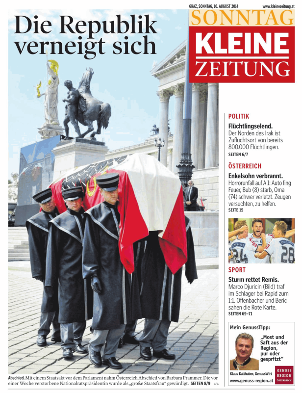 Ein Staatsakt vor dem Parlament: Österreich nimmt Abschied von Barbara Prammer.