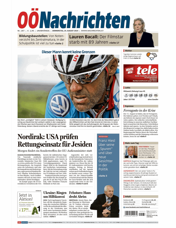 Wolfgang Fasching nach seiner Radtour von Wladiwostok nach Sankt Petersburg.