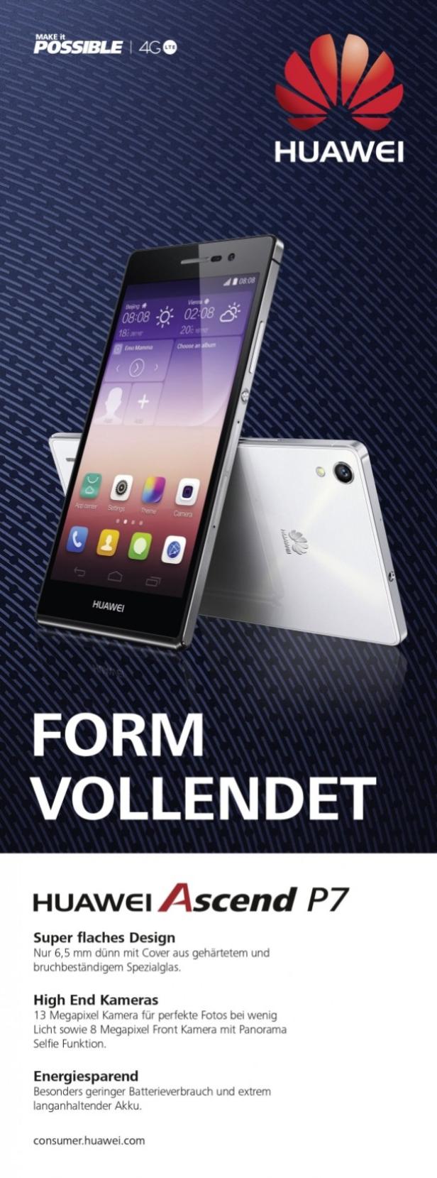 Das Print-Sujet der Huawei-Kampagne (c:huawei)