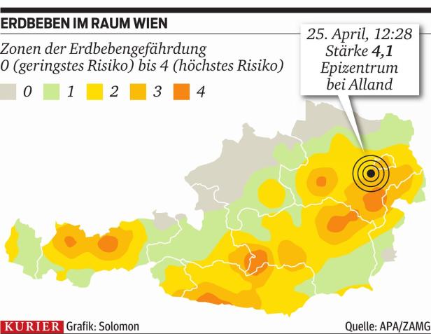 Erdbeben der Stärke 4,1 im Osten Österreichs
