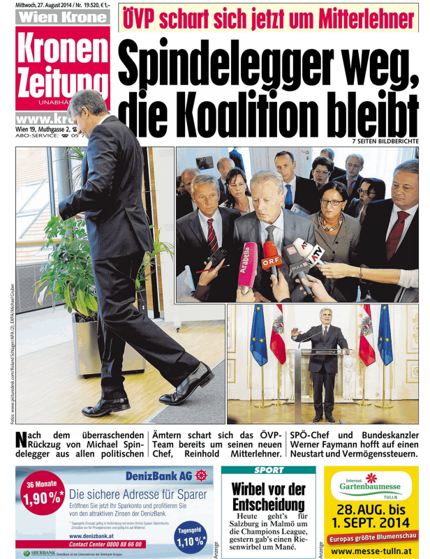 Titelseiten vom 27.08.2014