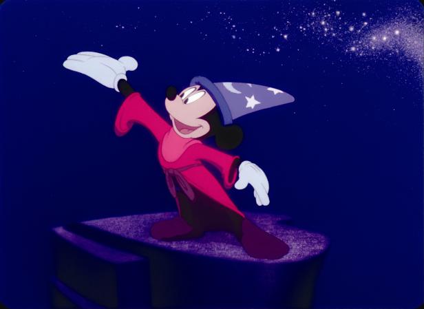 Micky Maus als Zauberlehrling in Fantasia dirigiert die Sterne.
