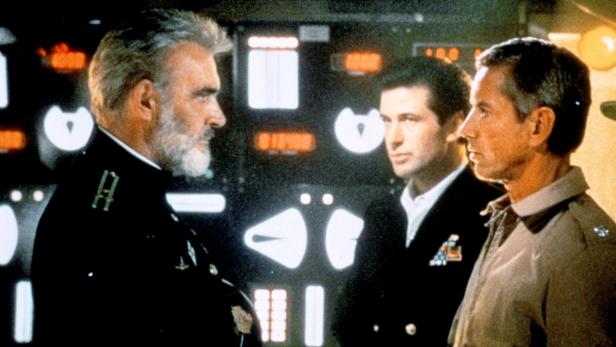 Sean Connery, Alec Baldwin und Scott Glenn in einer Szene aus „Jagd auf Roter Oktober“.