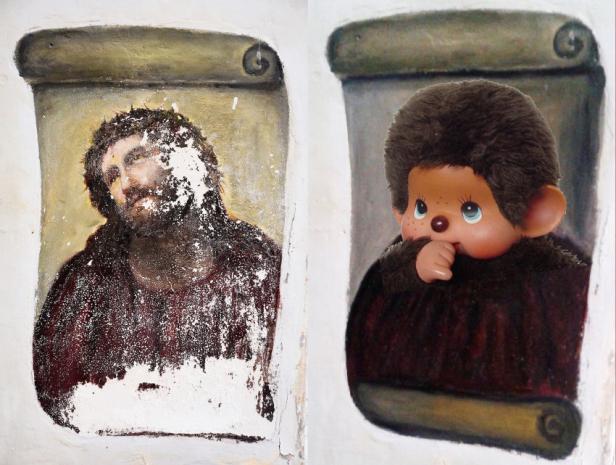 "Restaurateurin" des Jesus-Freskos verkauft Bild über eBay