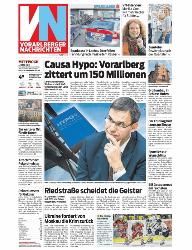 Landeshauptmann Wallner denkt über eine Klage gegen Kärnten in der Causa Hypo nach.