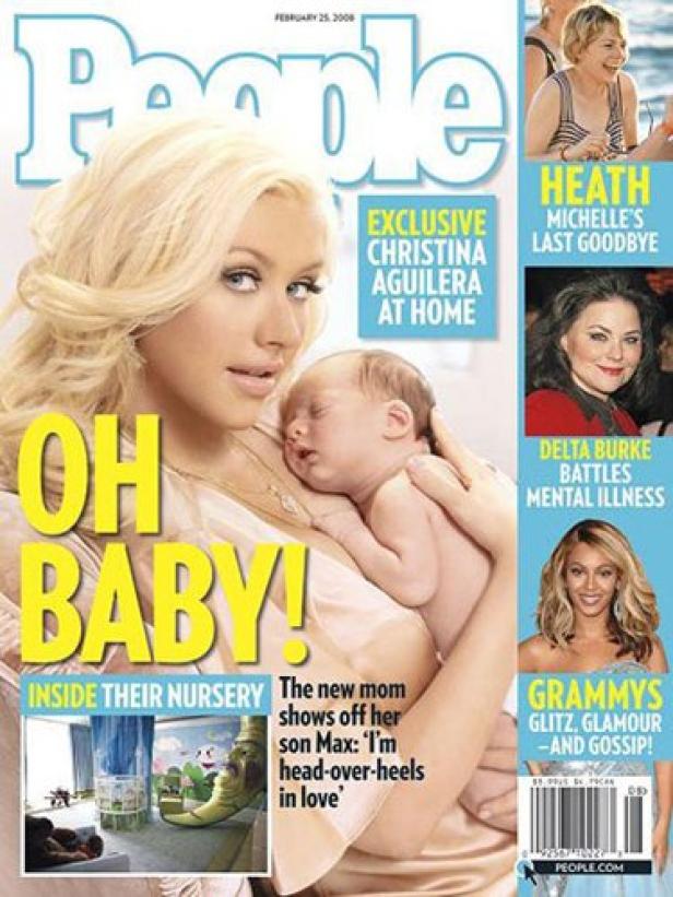 Das Cover des People Magazins zeigt Christina Aguilera mit ihrem Sohn Max.