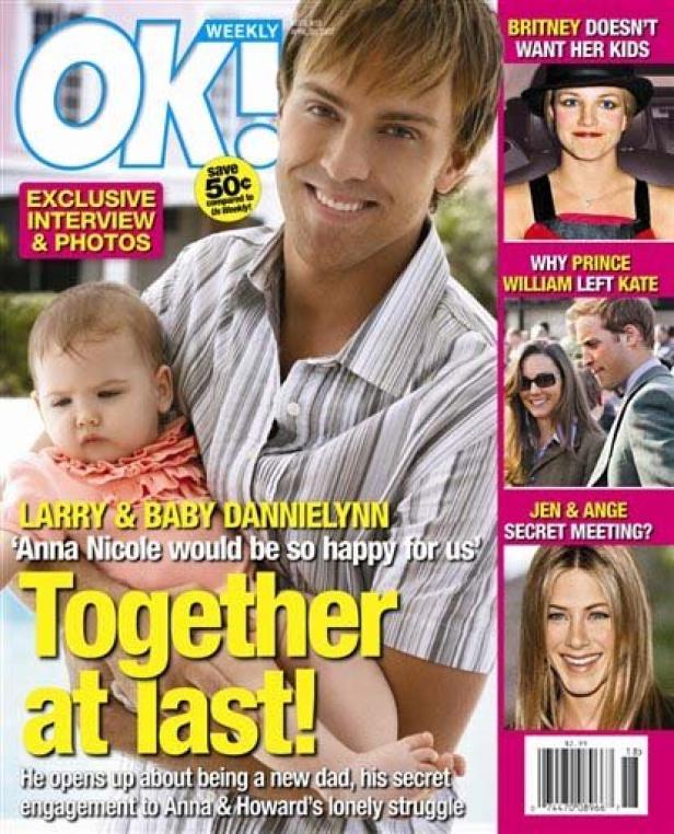 Das Cover des OK! Magazins zeigt Larry Birkhead mit seiner Tochter Dannielynn.